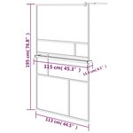 vidaXL Paroi de douche avec étagère Noir 115x195cm Verre ESG&Aluminium