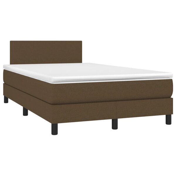 vidaXL Sommier à lattes de lit et matelas marron foncé 120x190cm tissu