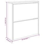 vidaXL Armoire à chaussures miroir à 2 niveaux Chêne fumé 63x17x67 cm