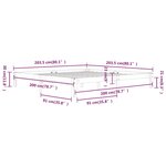 vidaXL Cadre de lit sans matelas bois massif de pin gris 200x200 cm