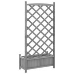 vidaXL Jardinière avec treillis gris bois massif de sapin