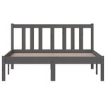 vidaXL Cadre de lit sans matelas gris bois massif 120x200 cm