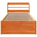vidaXL Cadre de lit avec tête de lit cire marron 75x190 cm bois de pin