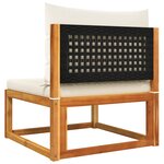 vidaXL Canapé de jardin sans accoudoirs coussins bois massif d'acacia