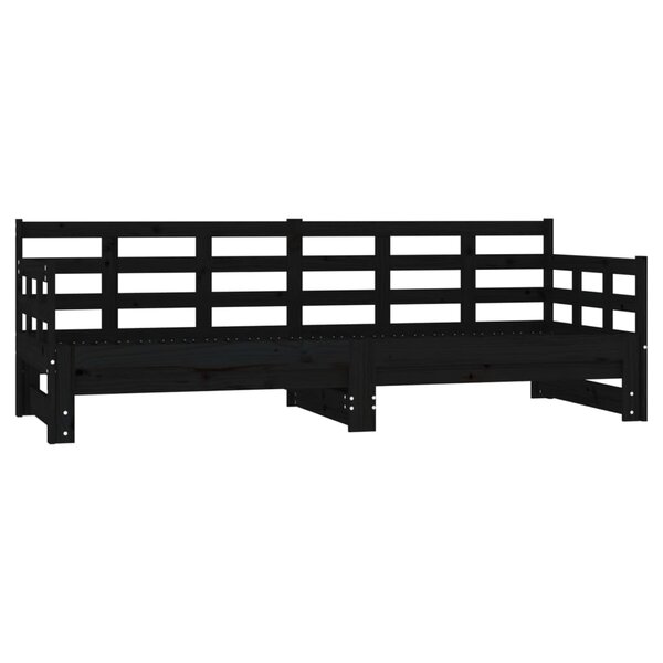 vidaXL Lit coulissant sans matelas noir 2x(80x200)cm