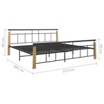 vidaXL Cadre de lit sans matelas métal bois de chêne massif 200x200 cm