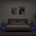 vidaXL Tables de chevet murales avec lumières LED 2 Pièces gris béton