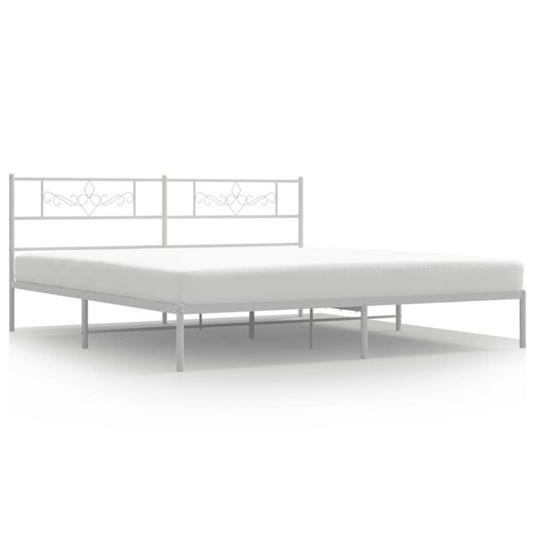 vidaXL Cadre de lit métal sans matelas et tête de lit blanc 180x200 cm