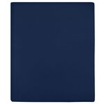 vidaXL Draps-housses Jersey 2 Pièces Bleu marine 160x200 cm Coton