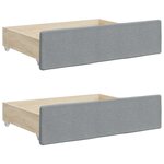 vidaXL Lit de jour avec gigogne et tiroirs gris clair 100x200 cm tissu
