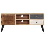 vidaXL Meuble TV 115x30x47 cm Bois massif de manguier