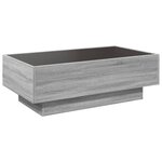 vidaXL Table basse avec LED sonoma gris 90x50x30 cm bois d'ingénierie