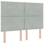 vidaXL Tête de lit LED Gris clair Ensemble de 3 Gris clair Tissu  Bois