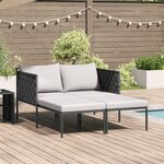 vidaXL Chaise Longue avec Coussins pour 2 Personnes Anthracite 115x153x69 5 cm Acier