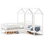 vidaXL Ensemble de lit de jour et de banc et toit 90x200 cm pin massif