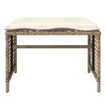 vidaXL Salon de jardin avec coussins 4 Pièces beige résine tressée verre