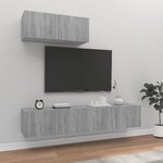 vidaXL Ensemble de meubles TV 3 Pièces Sonoma gris Bois d'ingénierie