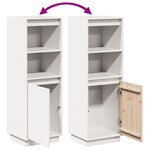 vidaXL Buffet haut Blanc 37x34x110 cm Bois massif de pin