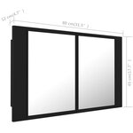 vidaXL Armoire à miroir de salle de bain LED Noir 80x12x45 Acrylique