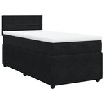 vidaXL Sommier à lattes de lit et matelas Noir 80x200 cm Velours