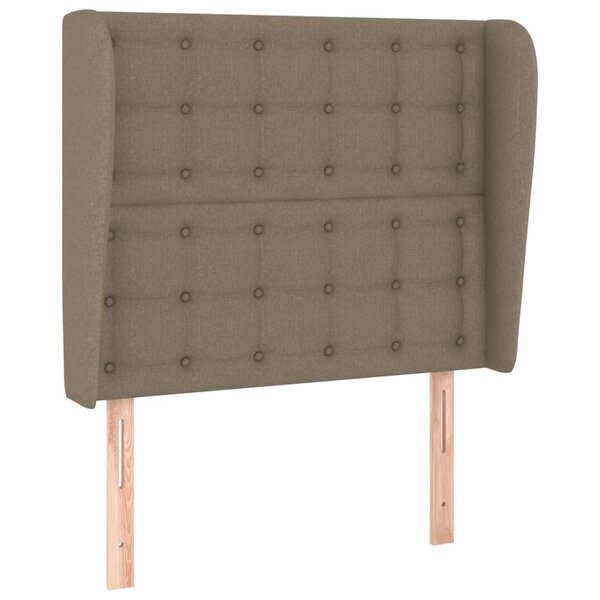 vidaXL Tête de lit avec oreilles Taupe 83x23x118/128 cm Tissu