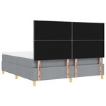 vidaXL Lit à Ressorts Box avec Matelas et Banc Gris clair 180x200 cm Tissu