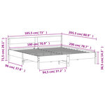 vidaXL Cadre de lit sans matelas cire marron 180x200cm bois pin massif