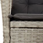 vidaXL Ensemble à manger de jardin et coussins 7 Pièces gris clair rotin