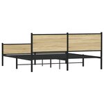 vidaXL Cadre de lit en métal sans matelas chêne sonoma 183x213 cm