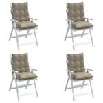 vidaXL Coussins de chaise à dossier bas lot de 4 taupe tissu oxford