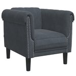vidaXL Fauteuil gris foncé velours