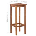 vidaXL Table et chaises de bar 3 Pièces Bois d'acacia massif