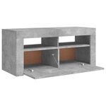 vidaXL Meuble TV avec lumières LED gris béton 90x35x40 cm