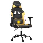 vidaXL Chaise de jeu de massage Noir et doré Similicuir