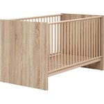 Lit 70 x 140 cm + commode à langer 2 portes + armoire 2 portes - Décor chêne naturel