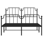vidaXL Cadre de lit métal sans matelas avec pied de lit noir 140x190cm