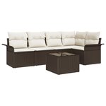 vidaXL Ensemble Canapé de Jardin 5 Pièces avec Coussins Gris Poly Rattan