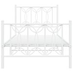 vidaXL Cadre de lit métal avec tête de lit/pied de lit blanc 90x200 cm
