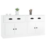 vidaXL Buffets 2 Pièces blanc brillant bois d'ingénierie