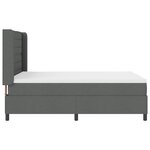 Lit à ressorts vidaXL avec matelas et LED Gris foncé 140x200 cm Tissu