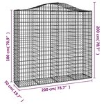 vidaXL Paniers à gabions arqués 14 Pièces 200x50x180/200 cm Fer galvanisé