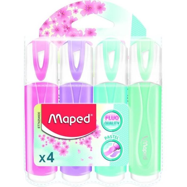 MAPED 4 Surligneurs Pastels Assortis