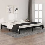 vidaXL Cadre de lit sans matelas noir bois massif de pin 200x200 cm