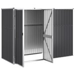 vidaXL Abri à outils de jardin anthracite 225x89x161cm acier galvanisé