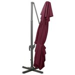 vidaXL Parasol déporté à double toit Rouge bordeaux 400x300 cm