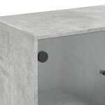 vidaXL Armoire latérale avec portes en verre gris béton 68x37x75 5 cm