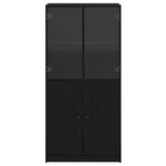 Highboard vidaXL avec portes en chêne noir 68x37x142 cm en bois d'ingénierie