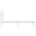 vidaXL Cadre de lit métal avec tête de lit blanc 75x190 cm