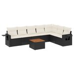 vidaXL Salon de jardin 8 Pièces avec coussins noir résine tressée