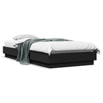 vidaXL Cadre de lit sans matelas avec lumières LED noir 100x200 cm
